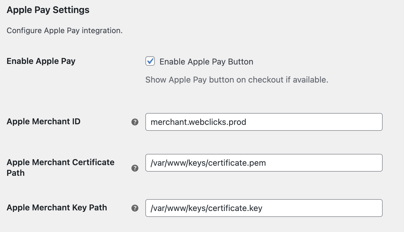 WP plugin - enable ApplePay